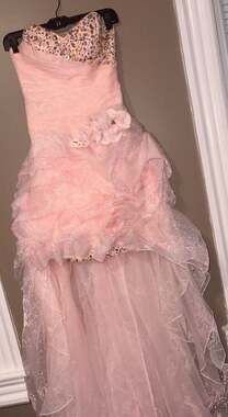 NWT Tony Bowls Le Gala Strapless Embellished High-Low Prom Dress Size 2